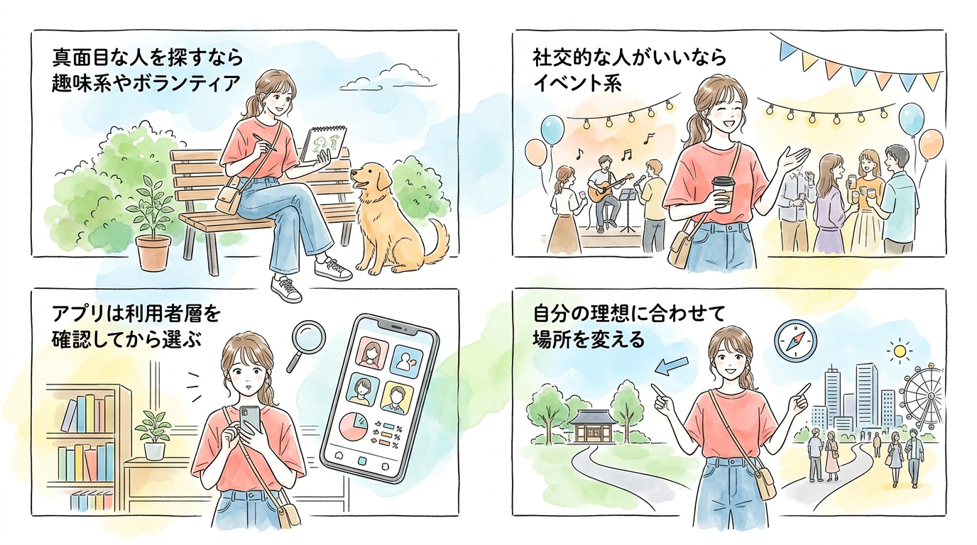 あなたの理想タイプで出会いの場所を変えると効率的になる