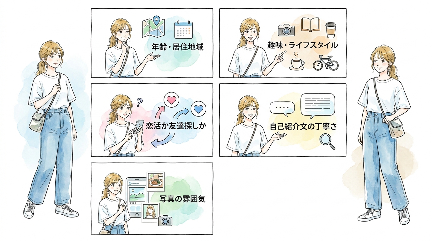 アプリなら事前に相手のプロフィールと目的を確認できる