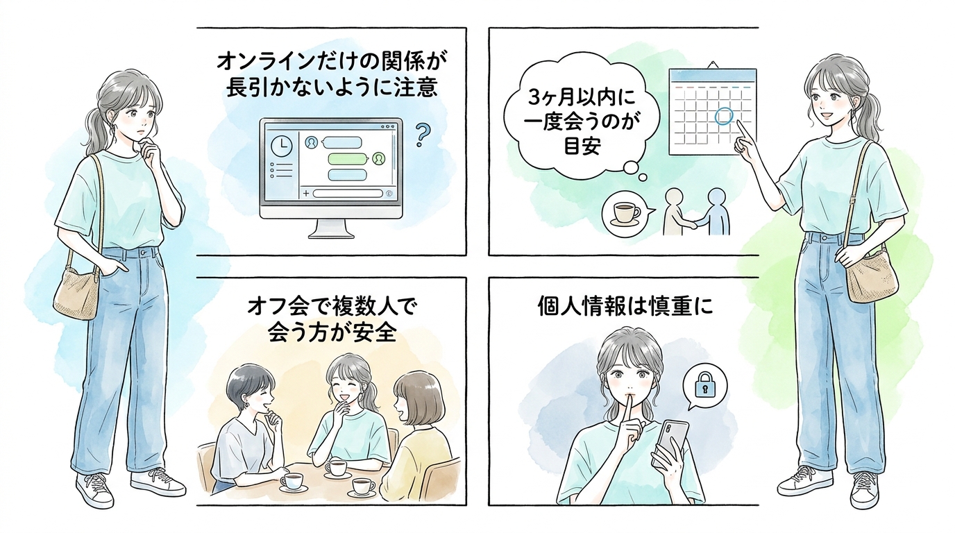 オンラインのコミュニティから始めて実際に会う流れも選択肢だ