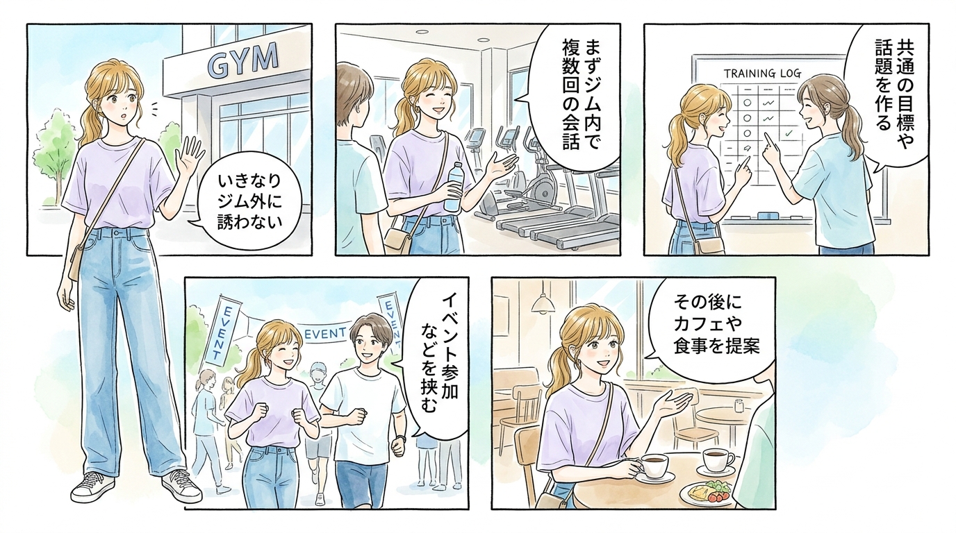 ジム外の提案は共通の目標を達成してから持ちかける