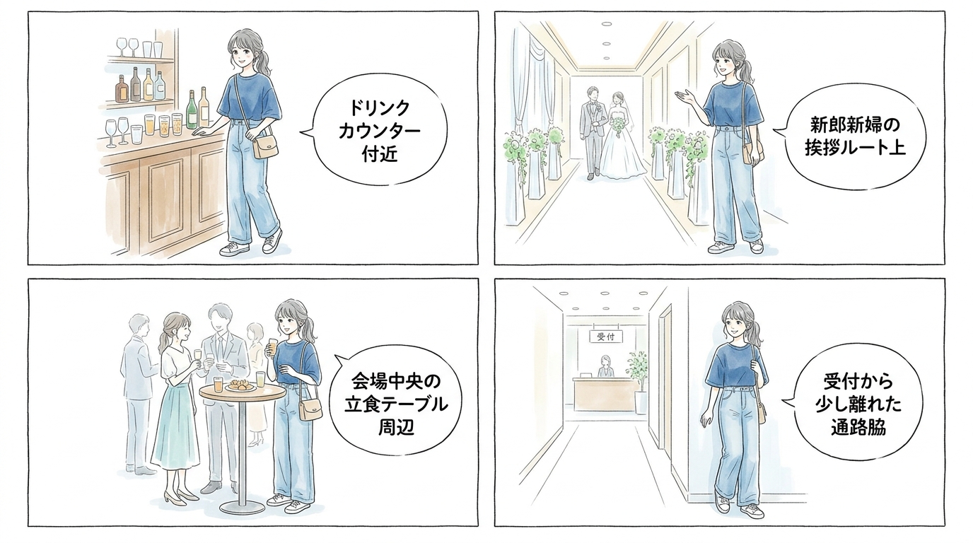 二次会で話しかけられる側になるための立ち位置