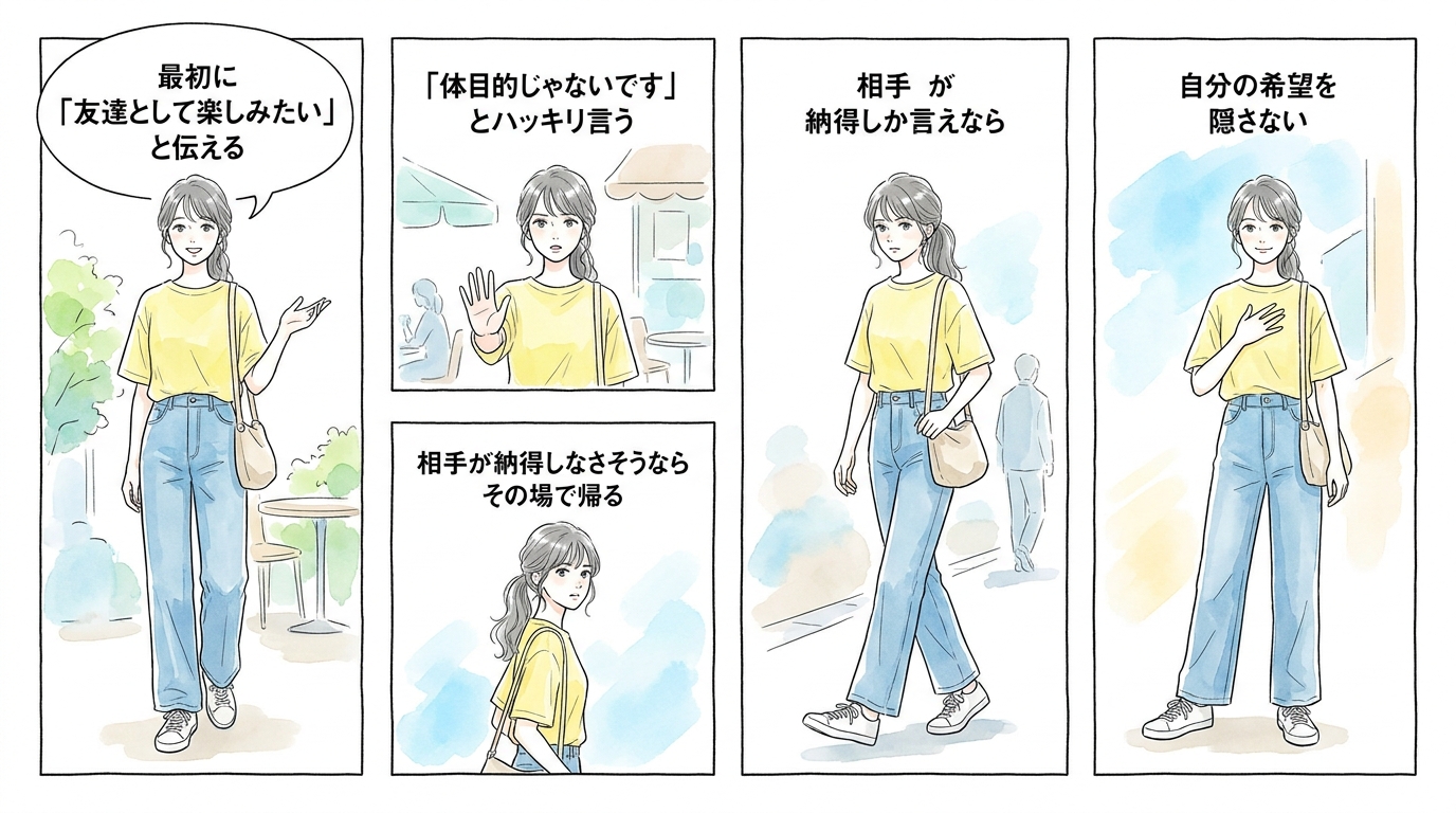 「今日は友達として楽しみたい」と先に伝える勇気を持つ