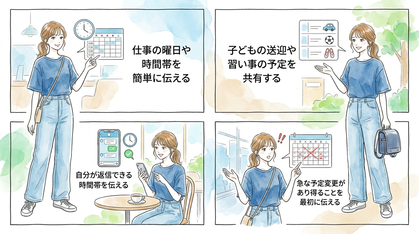 会う前のやり取りで生活リズムを自然に共有しておく