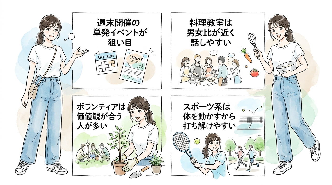 働く女性でも週末に続けられる出会いの場所がある