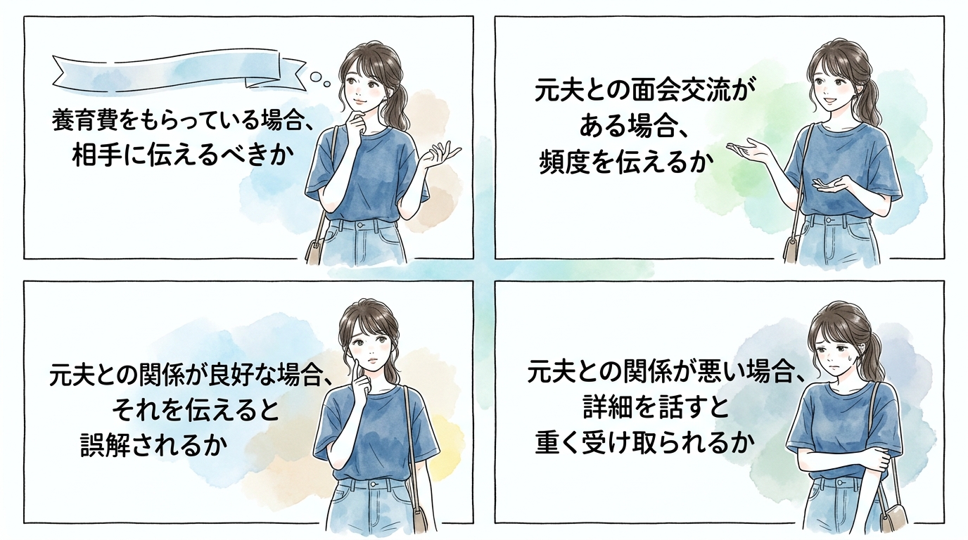 元夫との関係を相手にどこまで話せるか