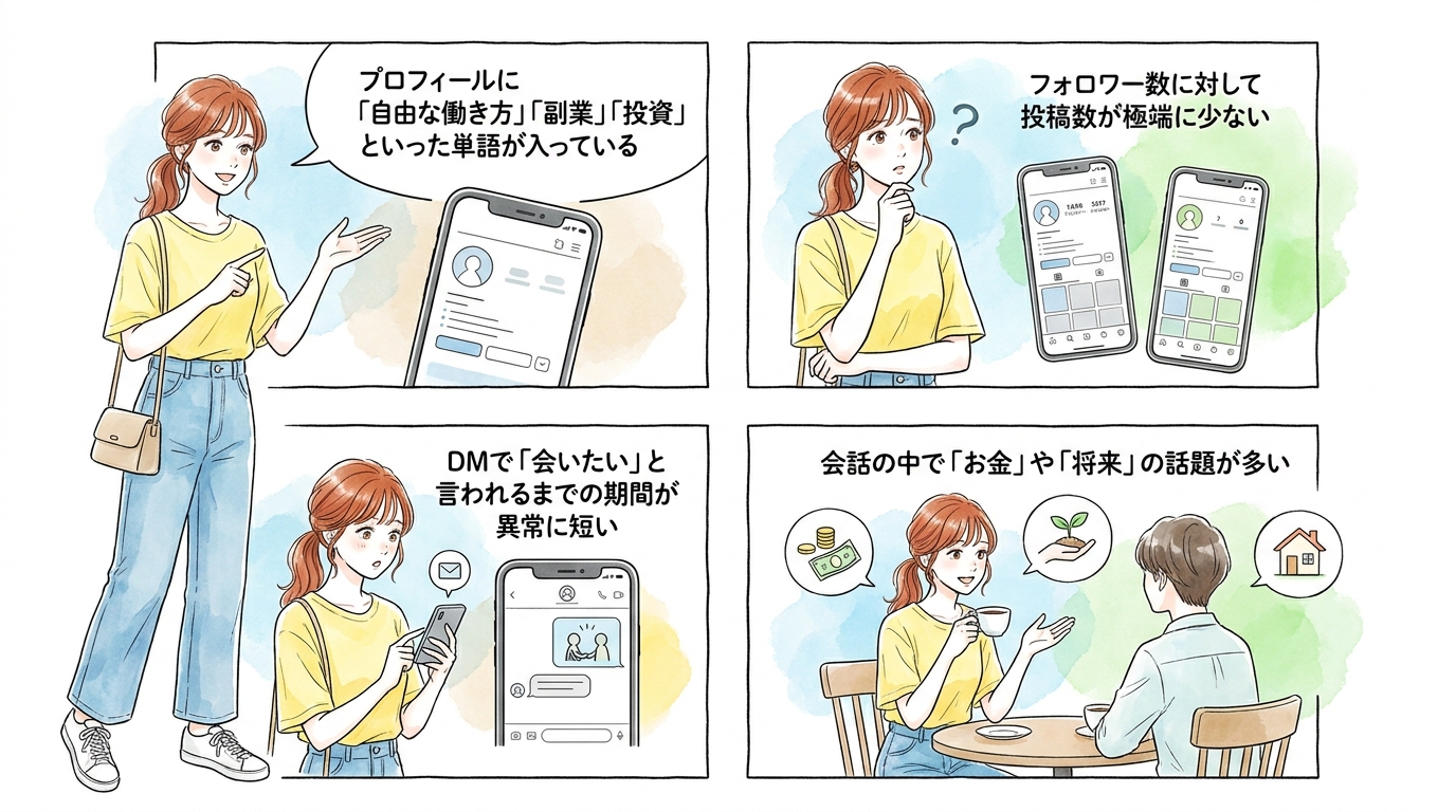 勧誘目的・ビジネス目的のアカウントを見抜く