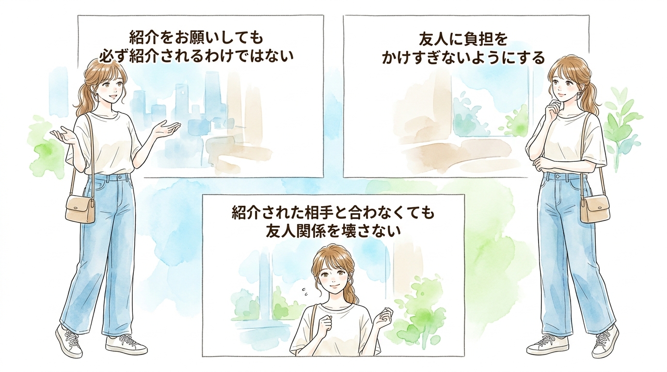 友人や先輩に「誰か紹介して」と具体的に伝えておく