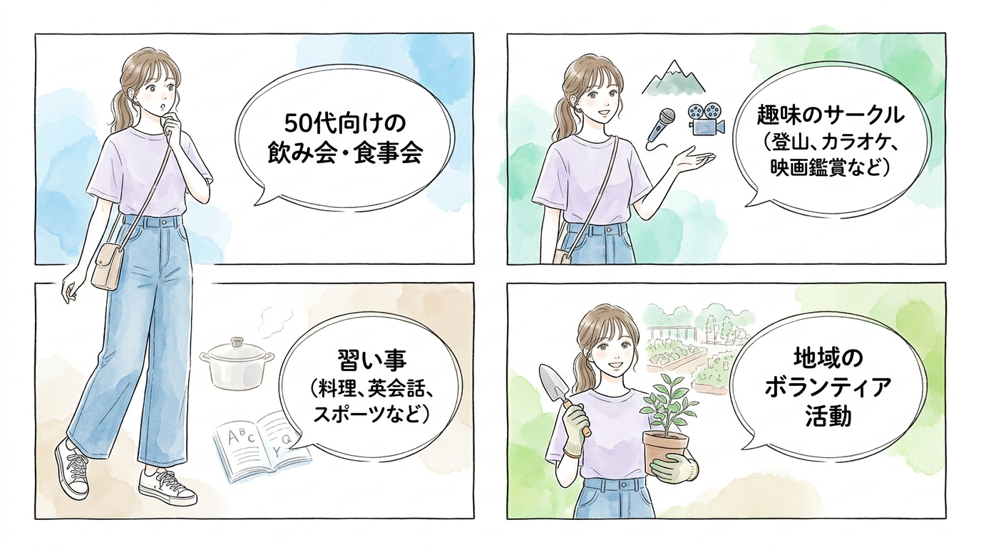 友人や趣味仲間なら、社会人サークル・習い事が自然