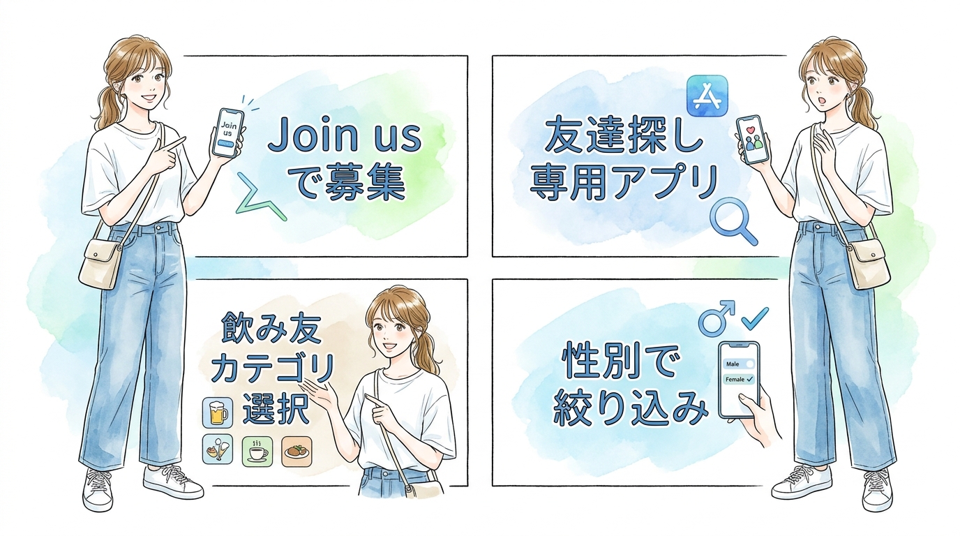 同性の飲み友を探せる専用アプリなら気軽に誘える