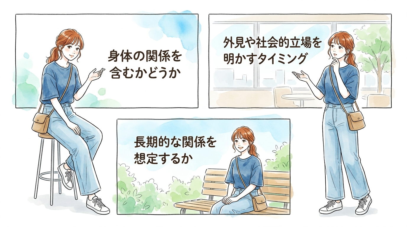 恋愛を前提にするなら「関係の形」まで決めておく
