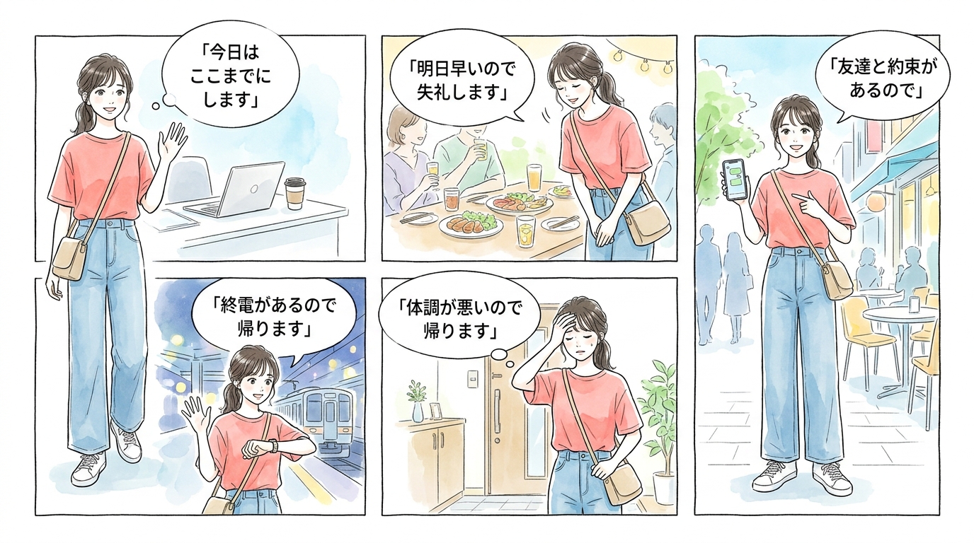 断る言葉を事前にいくつか用意しておく