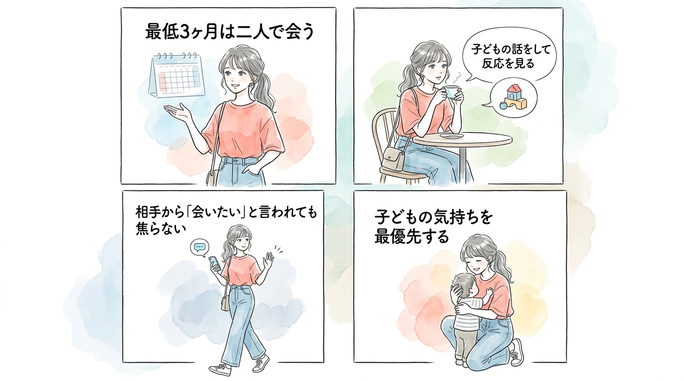 焦らず信頼関係を築いてから、子どもに会わせるタイミングを見極める