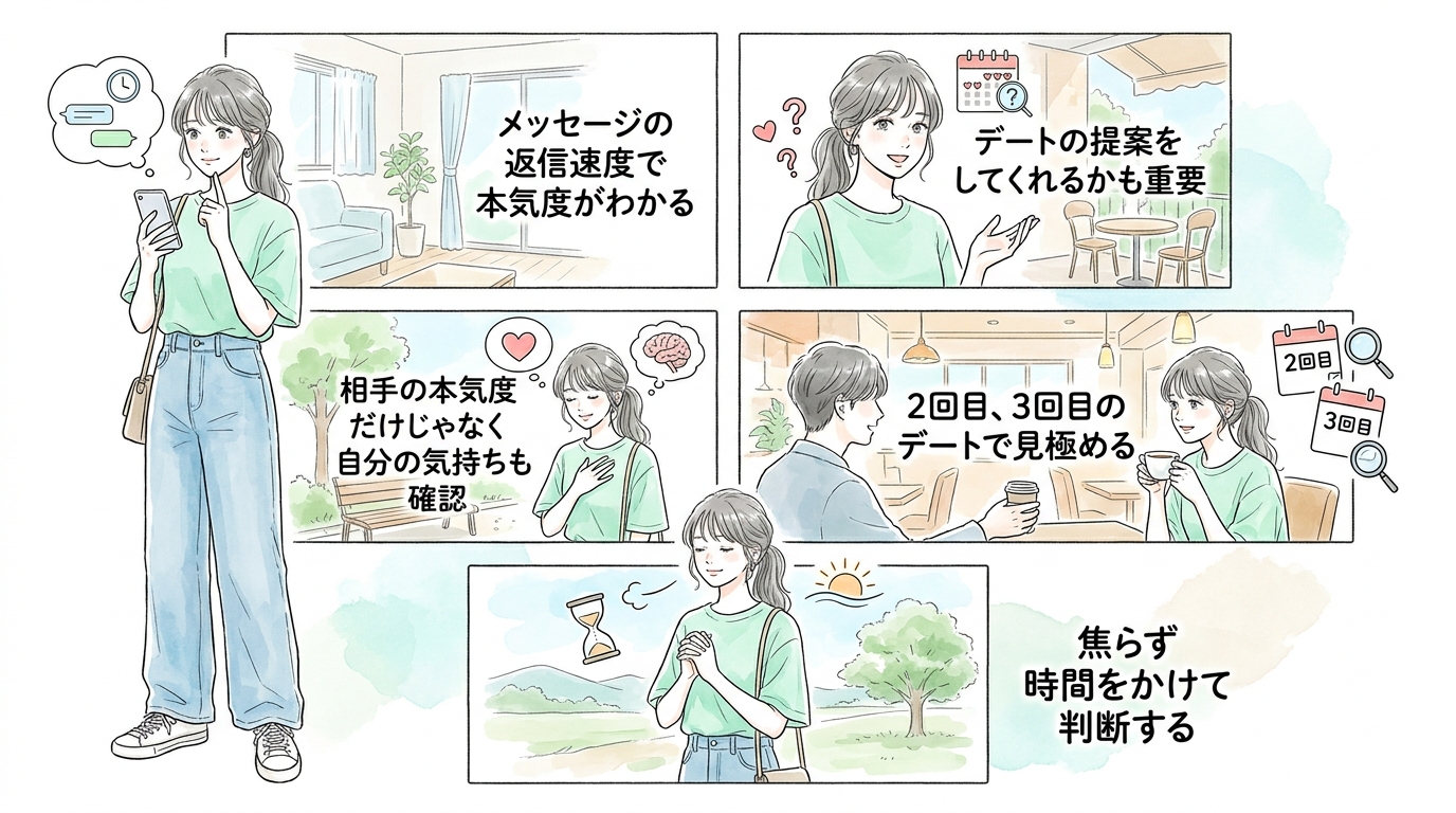 相手の本気度を見極めながら自分の気持ちを確認していく