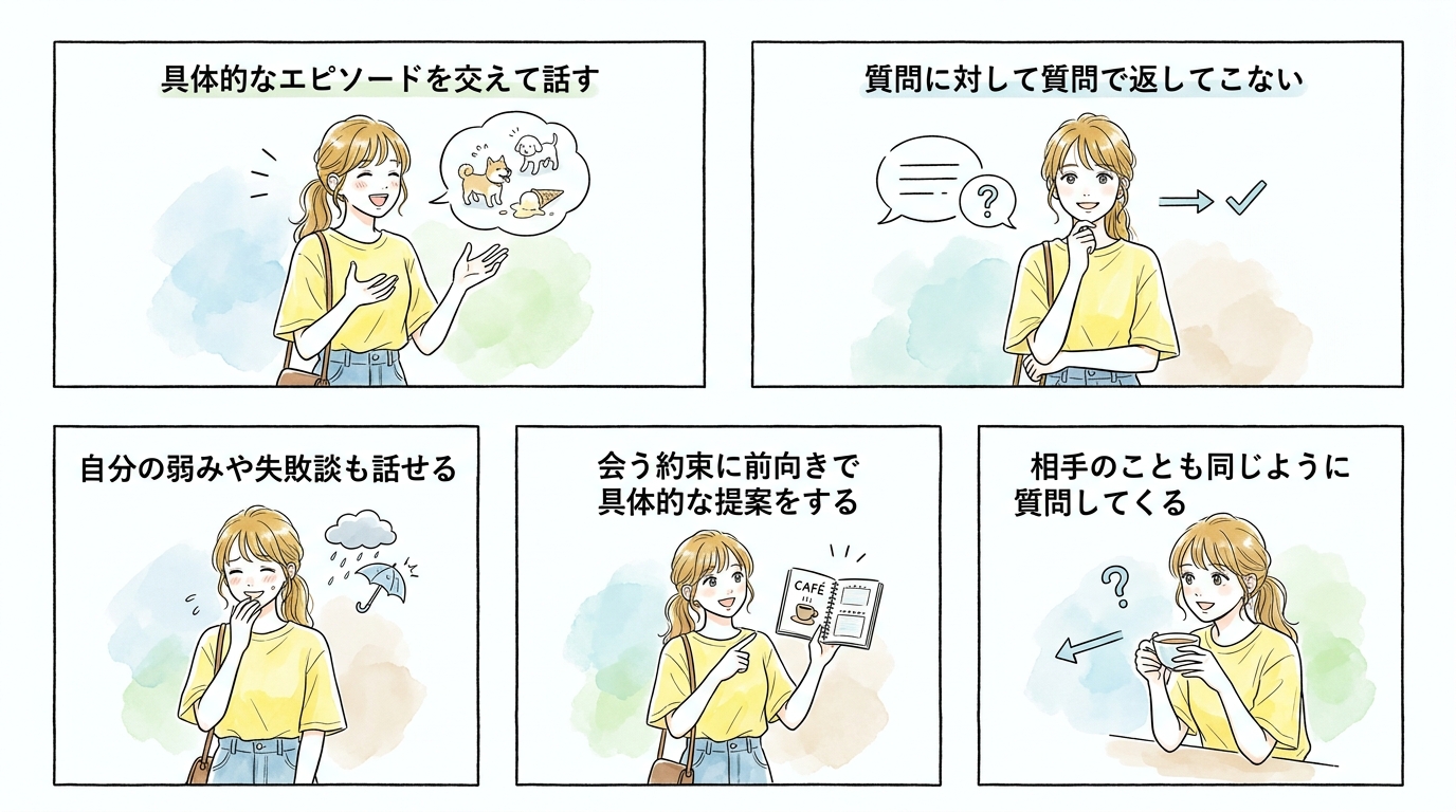 相手の誠実さを確認できる具体的な質問を持っている