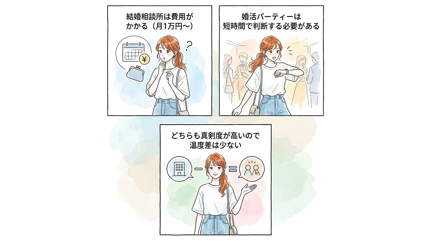 真剣な結婚前提なら、結婚相談所と婚活パーティーが近道になる