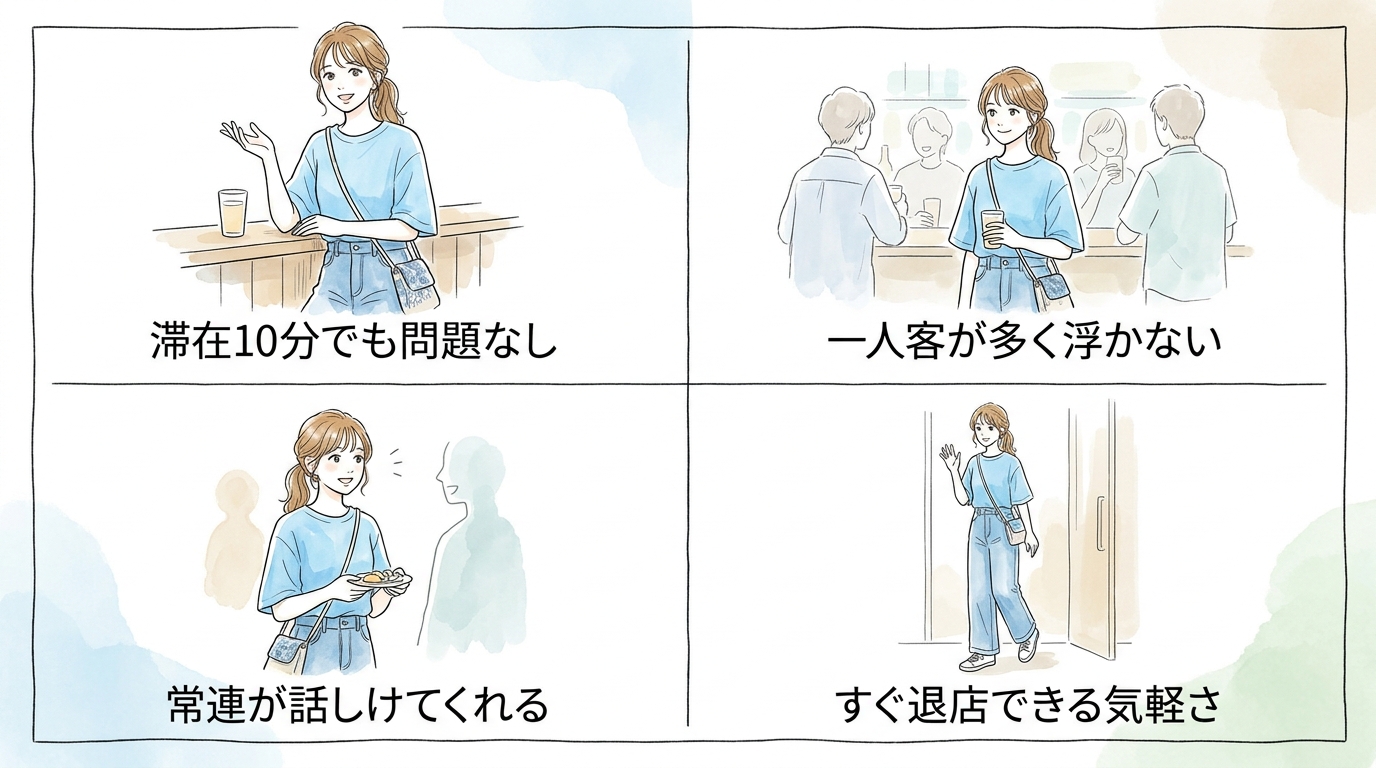 立ち飲み屋は滞在時間が短いので試しやすい