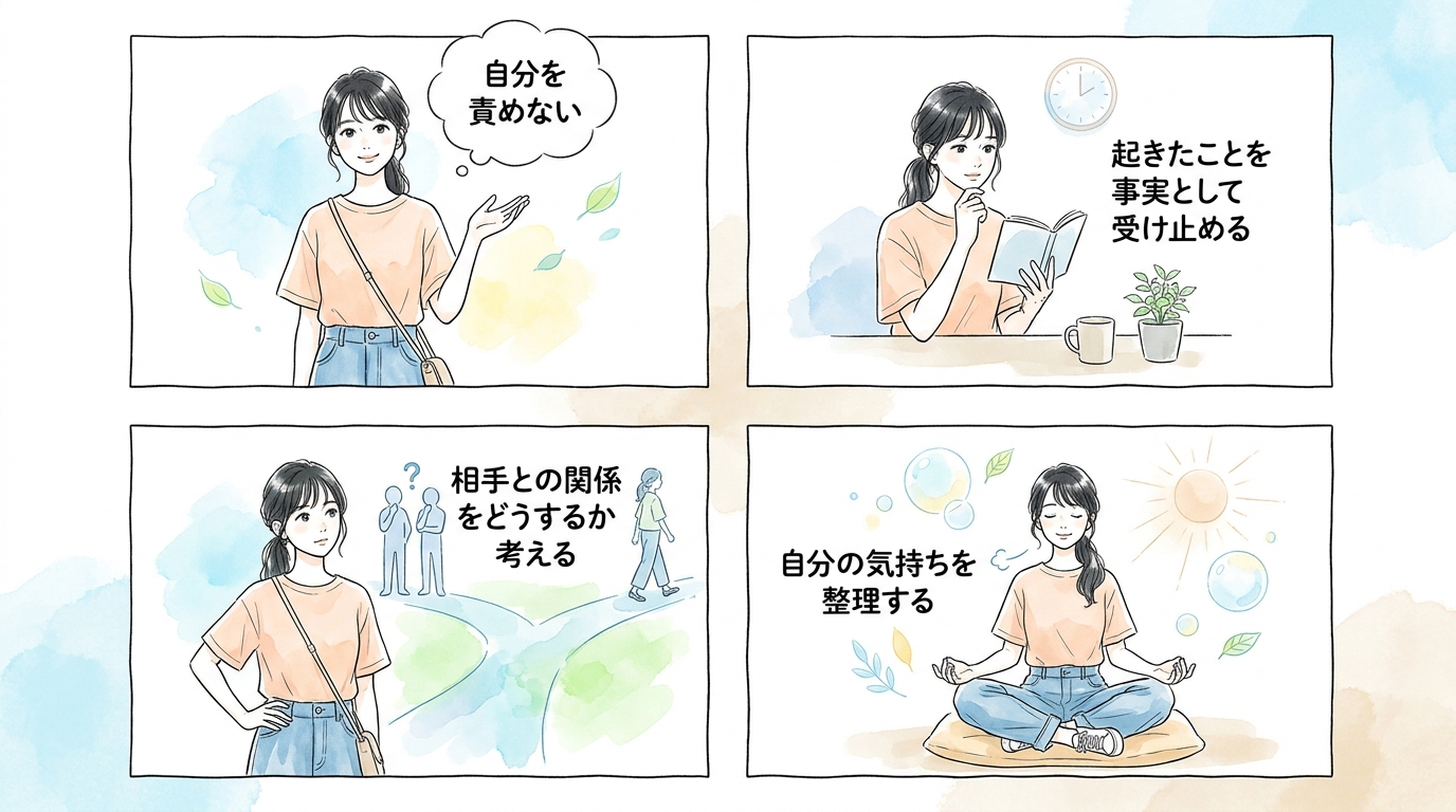 自分を責めすぎず冷静に状況を整理する