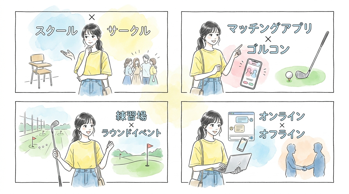 複数の場所を併用している人ほど出会いの数が増えている