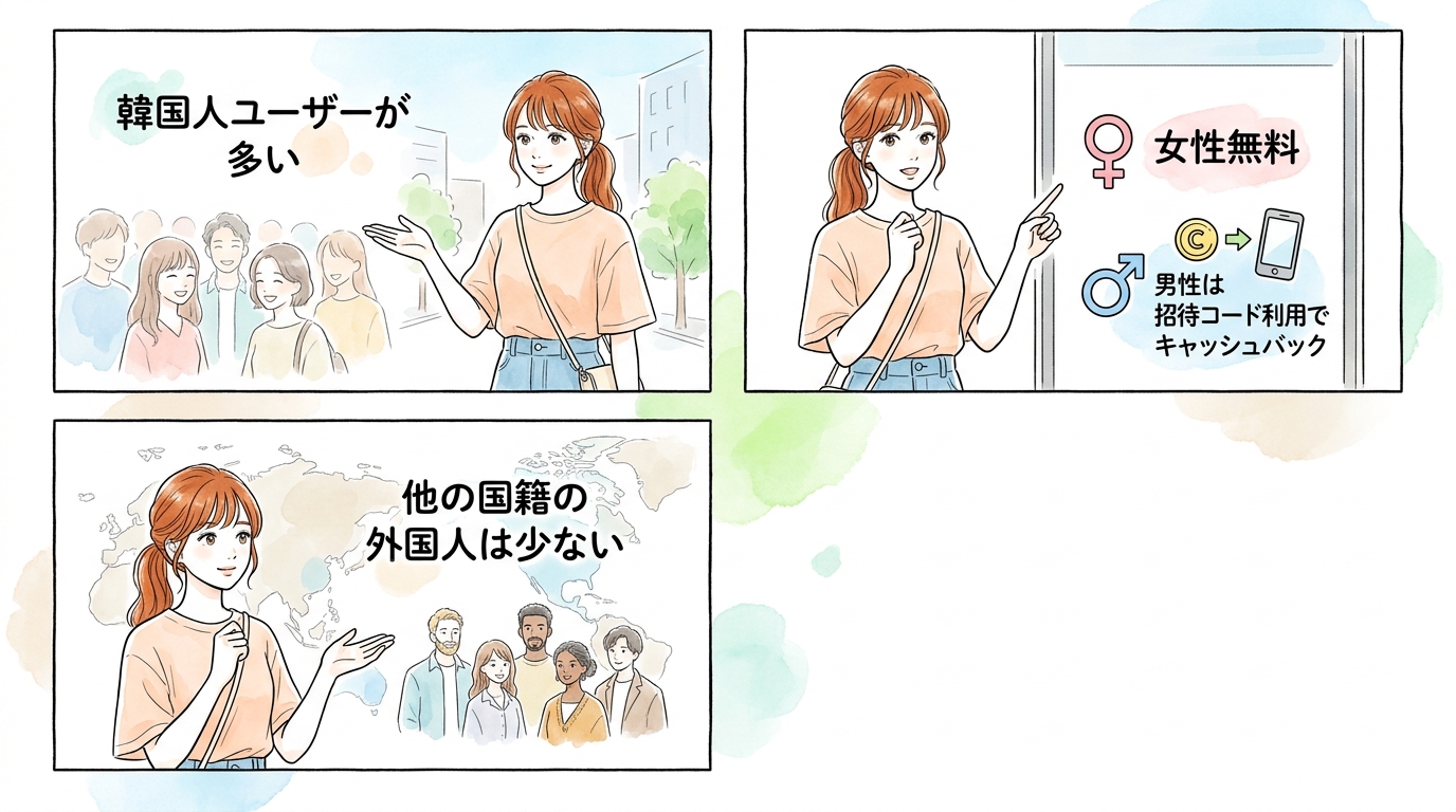 韓国人限定で探したいときだけ「WIPPY」を追加する