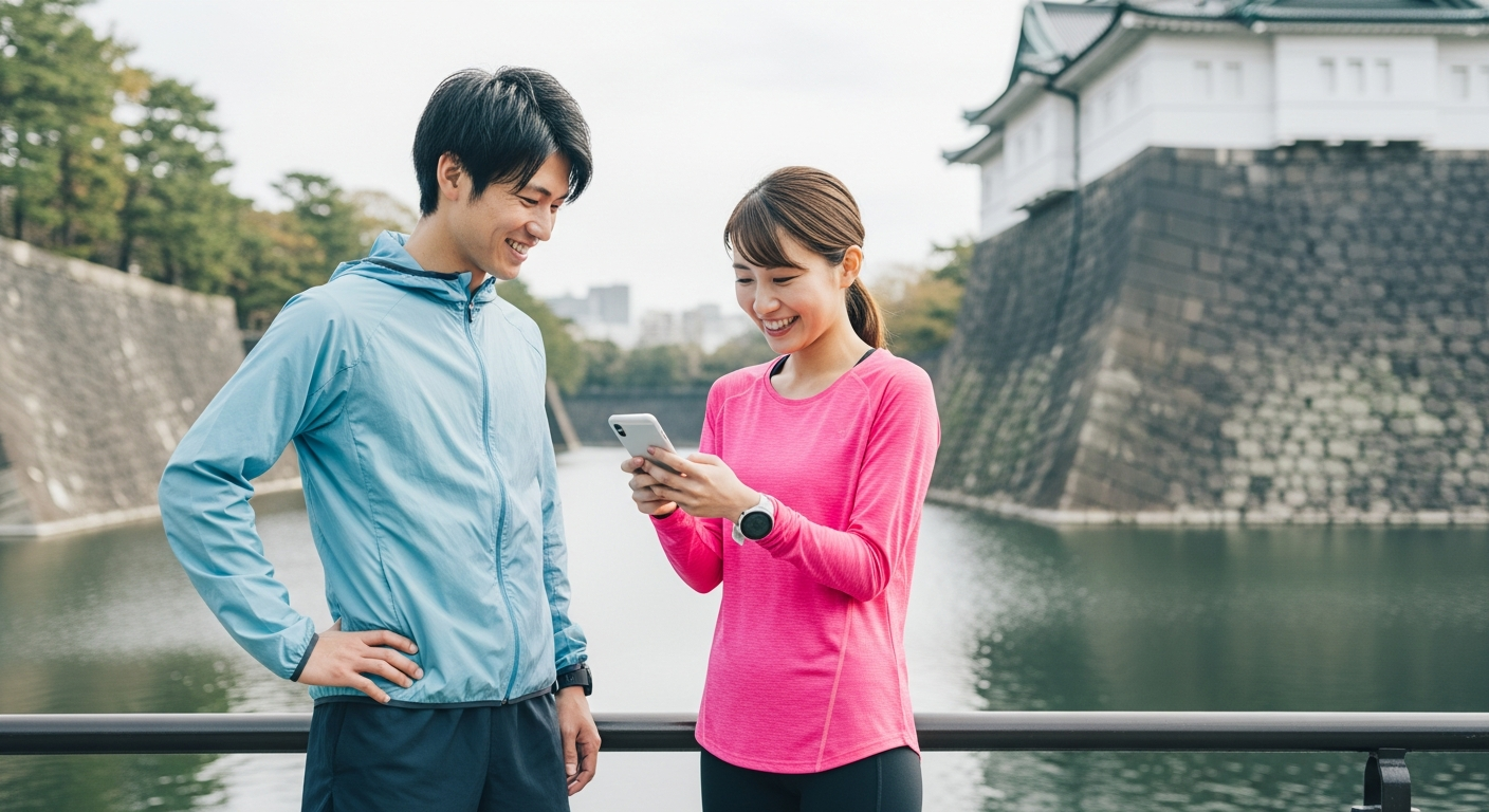 皇居ラン向けのマッチングアプリ・SNSで事前につながっておく