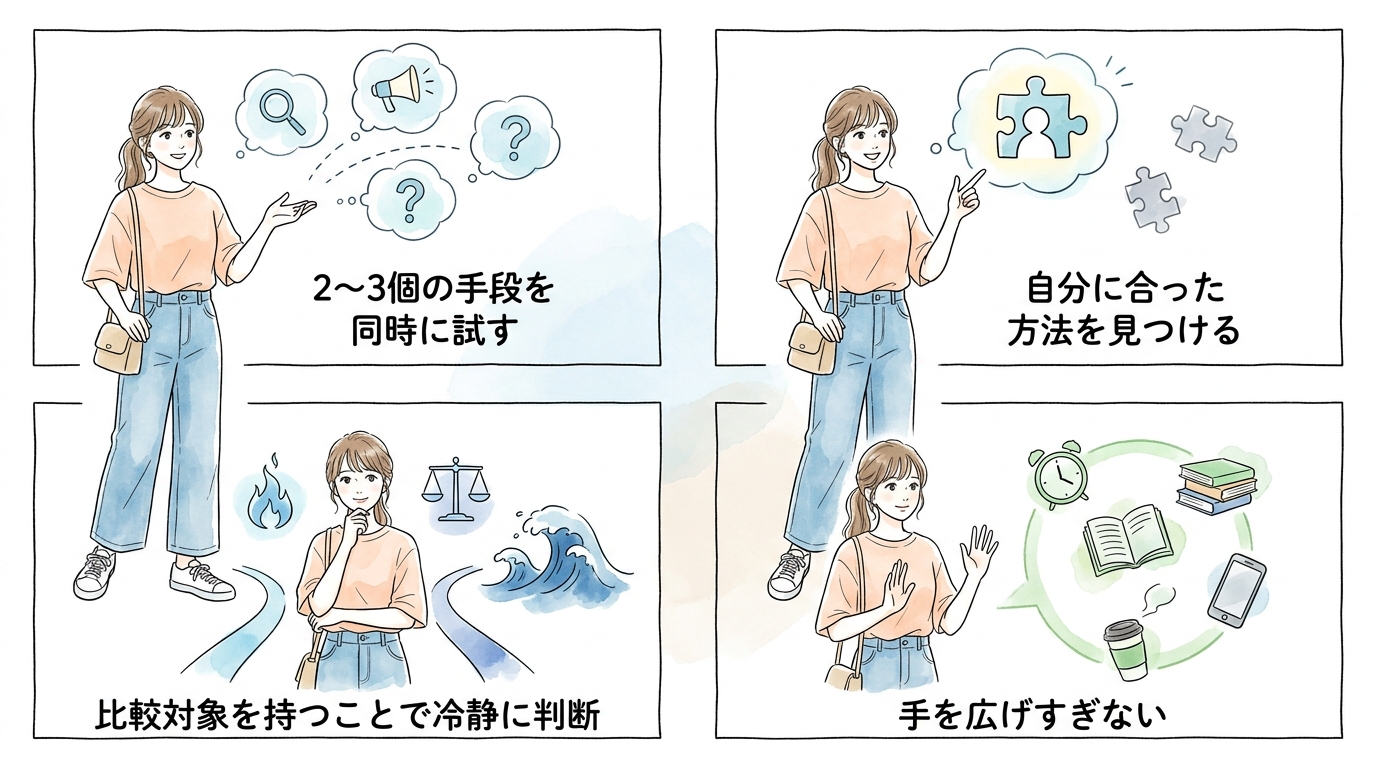 1つの手段だけに絞らず複数を同時並行で試すべき理由