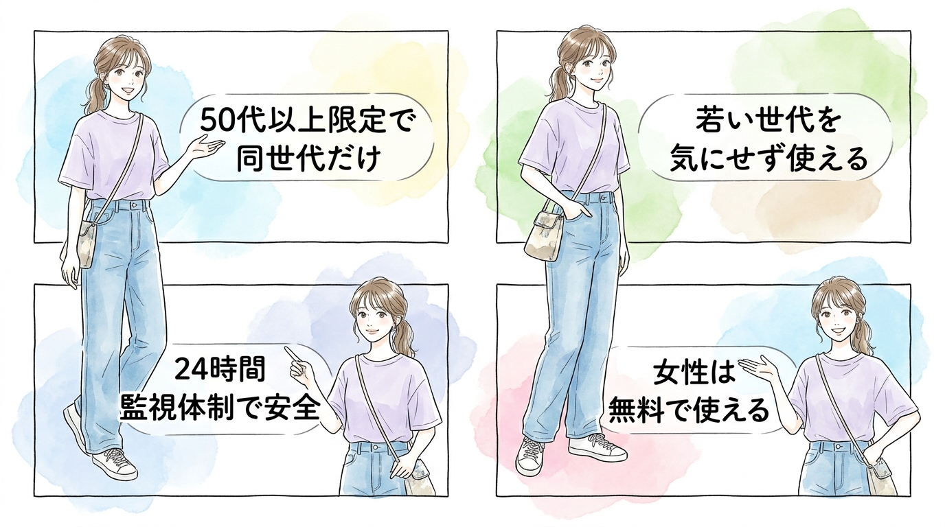 50代以上限定のゴエンズは若い世代を気にせず使える