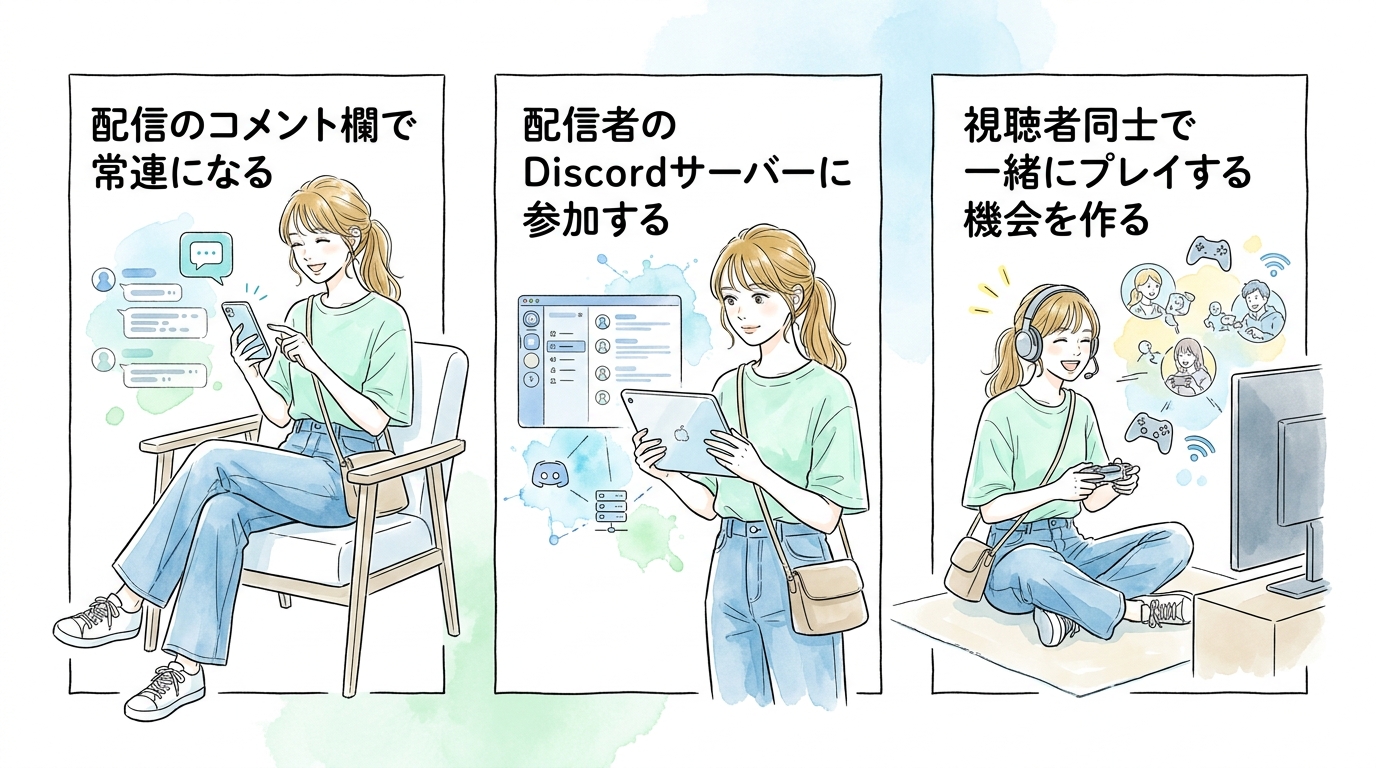 Twitch・YouTube配信のコミュニティで視聴者同士が仲良くなるパターン