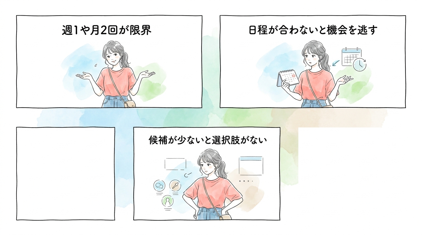 オフライン手段は参加できる回数に上限がある