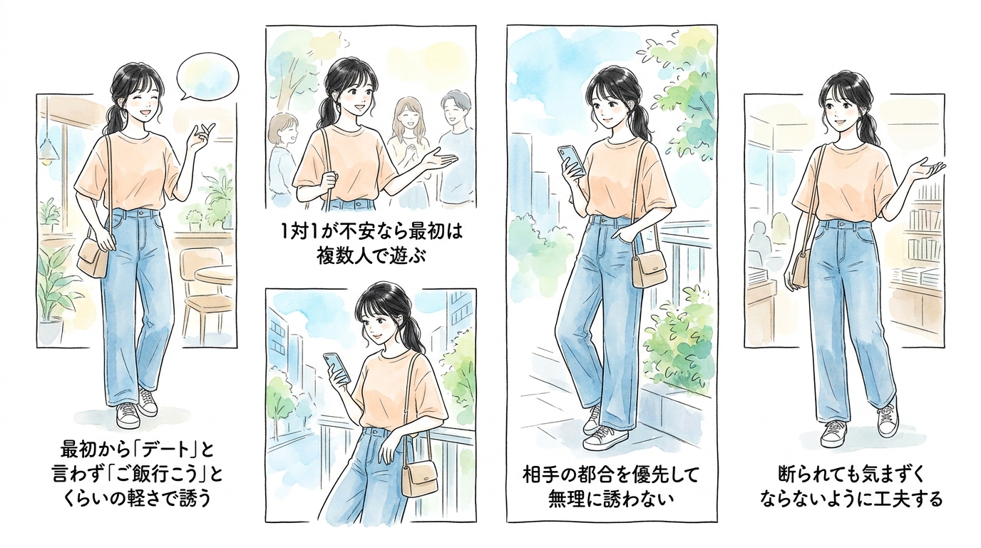 シフトが終わった後に食事へ誘ってみる