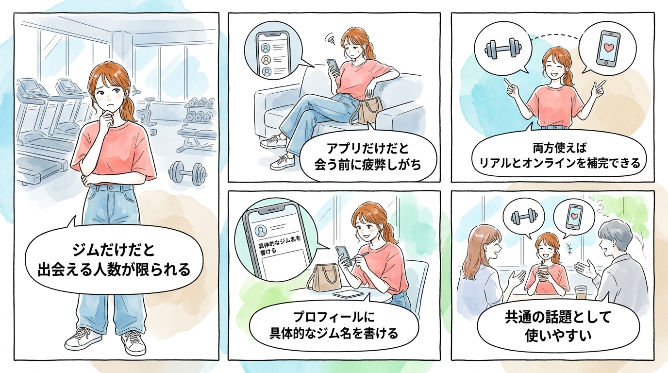 フィットネスジムとマッチングアプリを併用している人が増えている理由