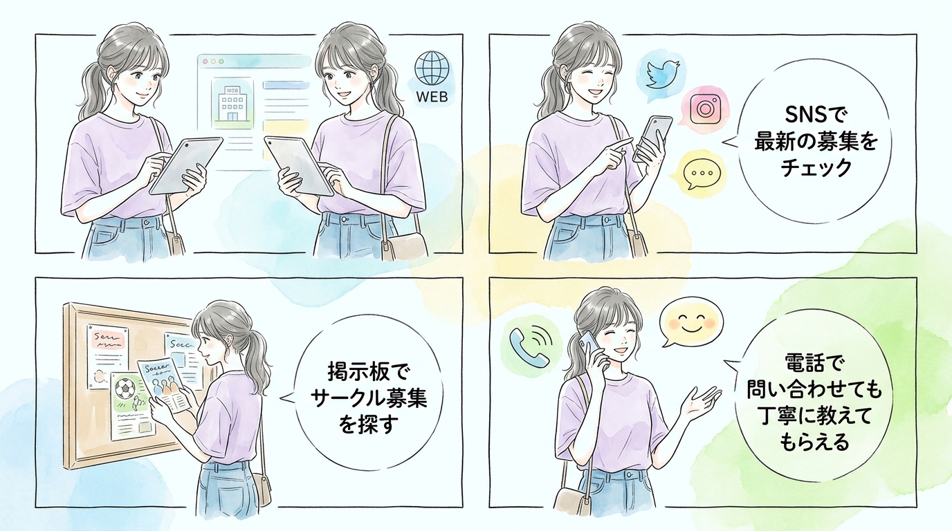 フットサル施設の掲示板とSNSアカウントを確認しておく