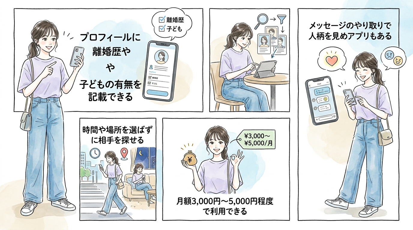 マッチングアプリで離婚歴を最初から明かして探せる