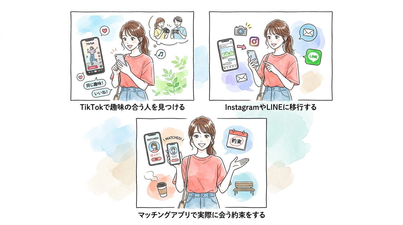 マッチングアプリと併用している人のほうが1ヶ月以内に会えている