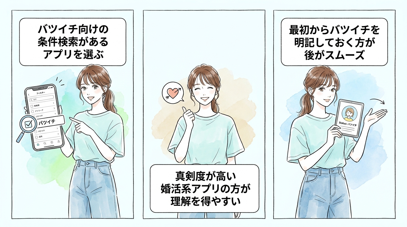 マッチングアプリはバツイチ向け機能の有無で選ぶと失敗が減る