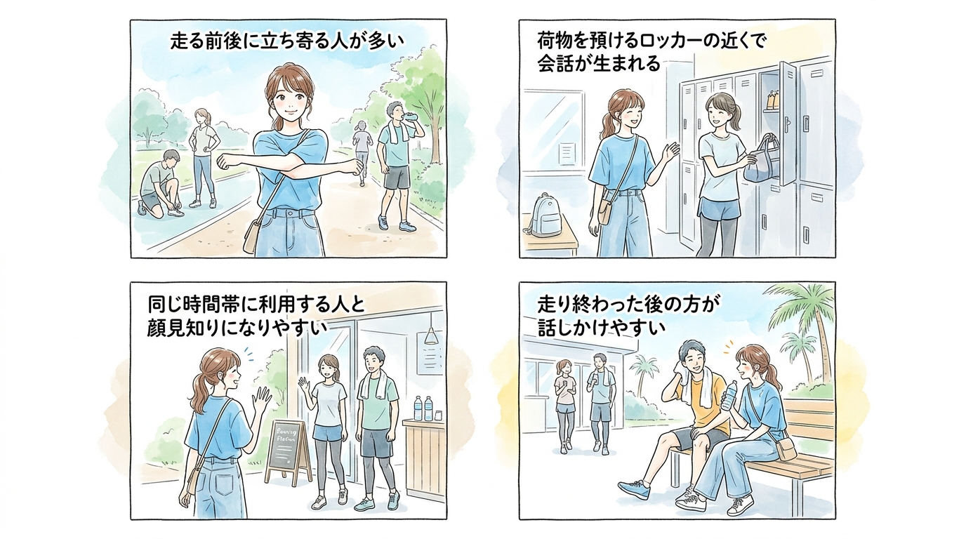 ランステ周辺は立ち止まって話しかけられる空気がある