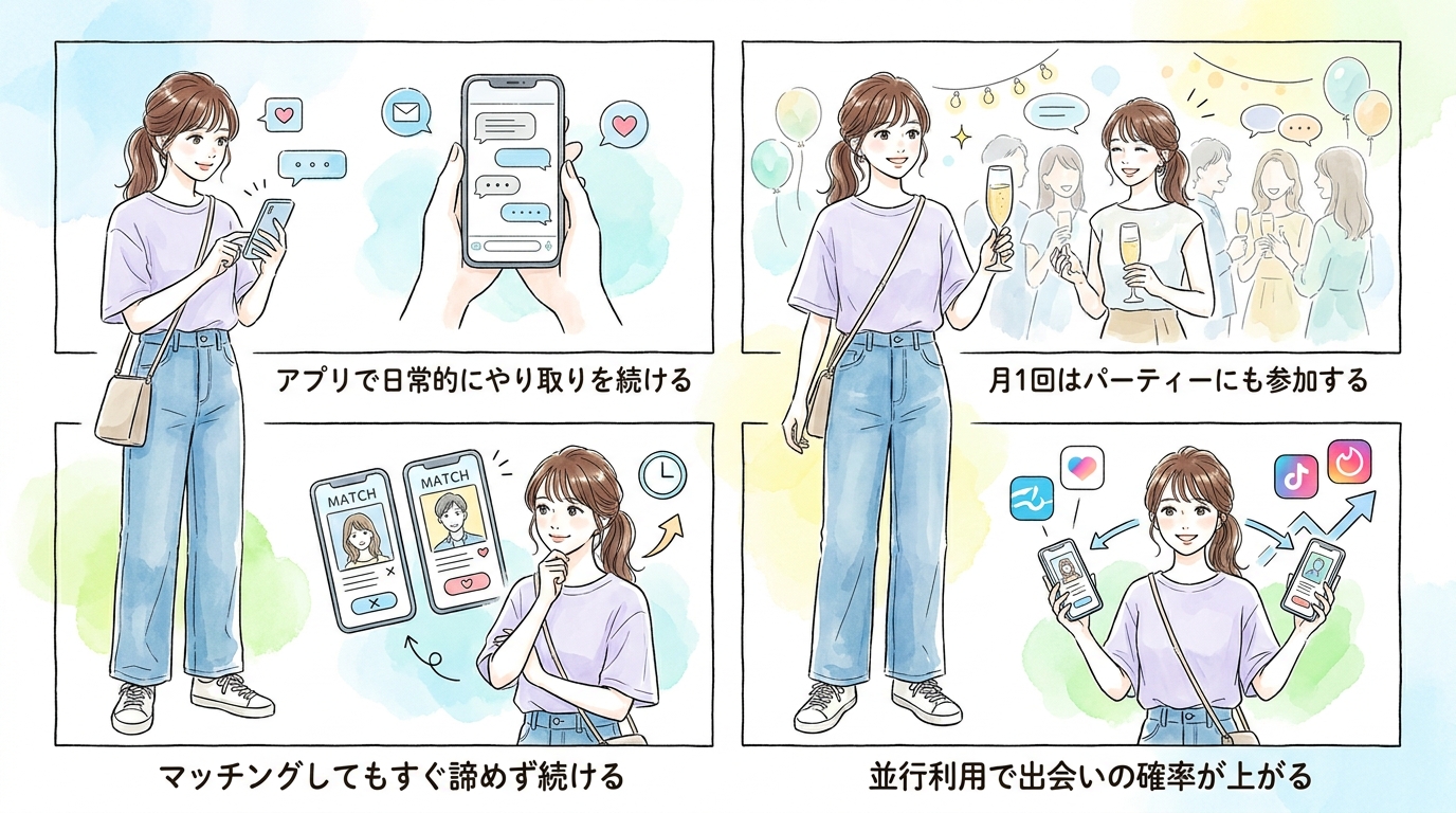 並行して動き続ける人が3ヶ月以内に出会えている
