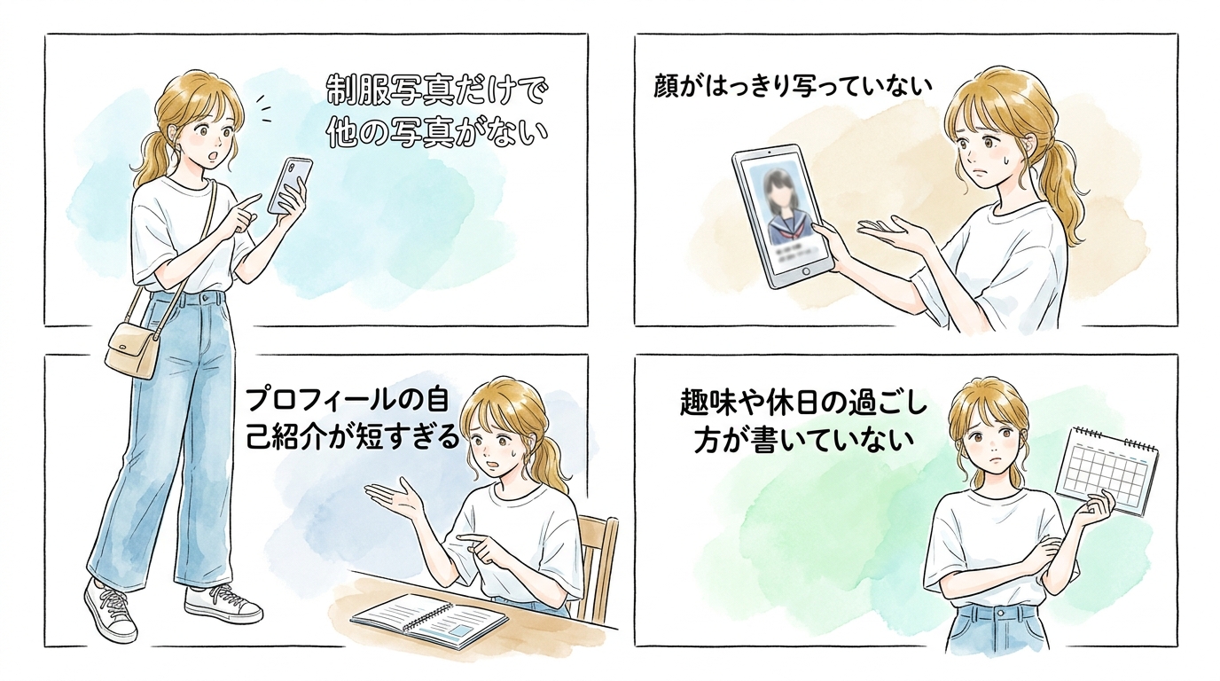 写真が制服姿だけの人は避けたほうが安全な理由