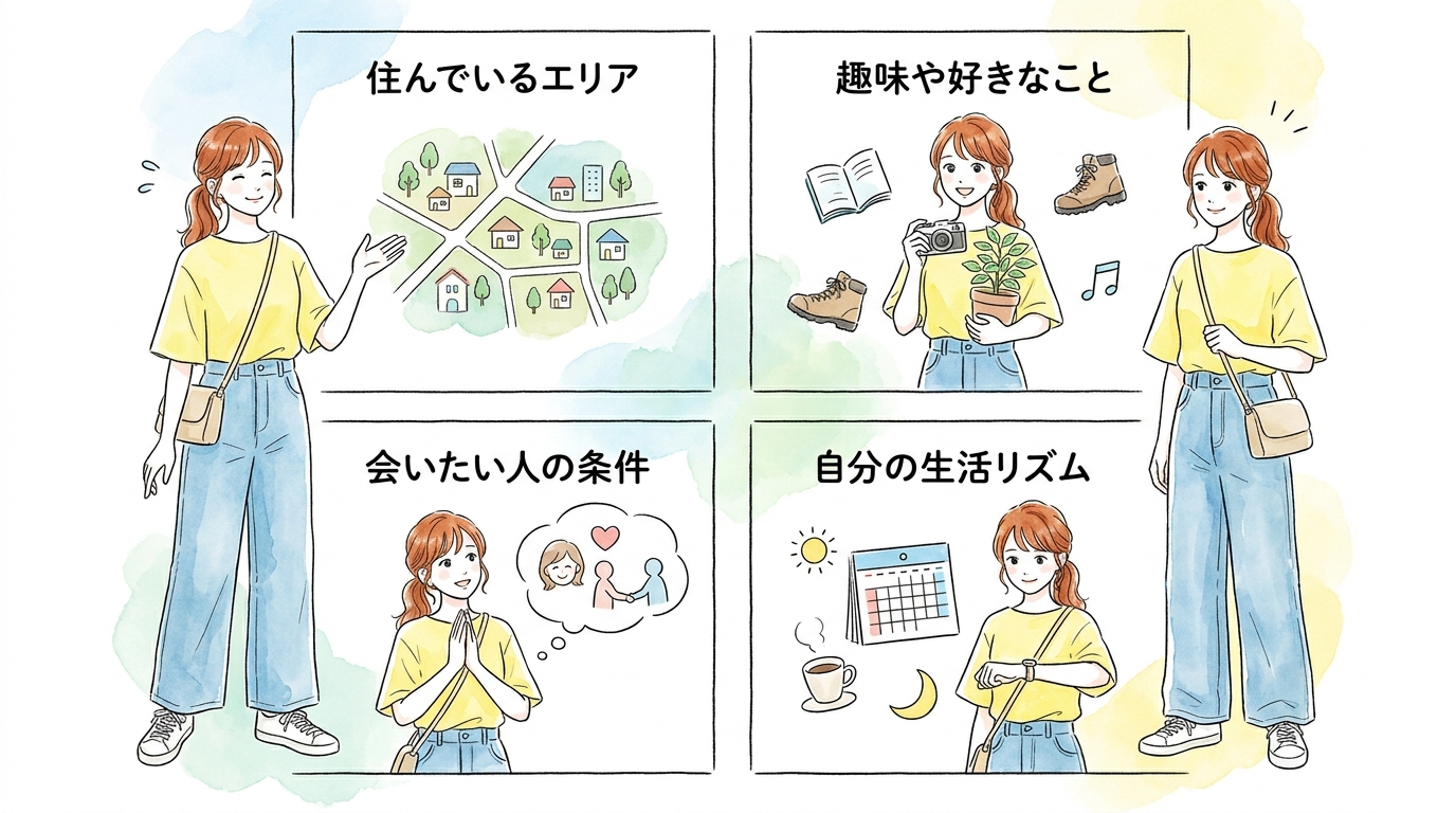 出会い垢のプロフィールは「会っても安心そう」と思わせる要素を3つ揃える