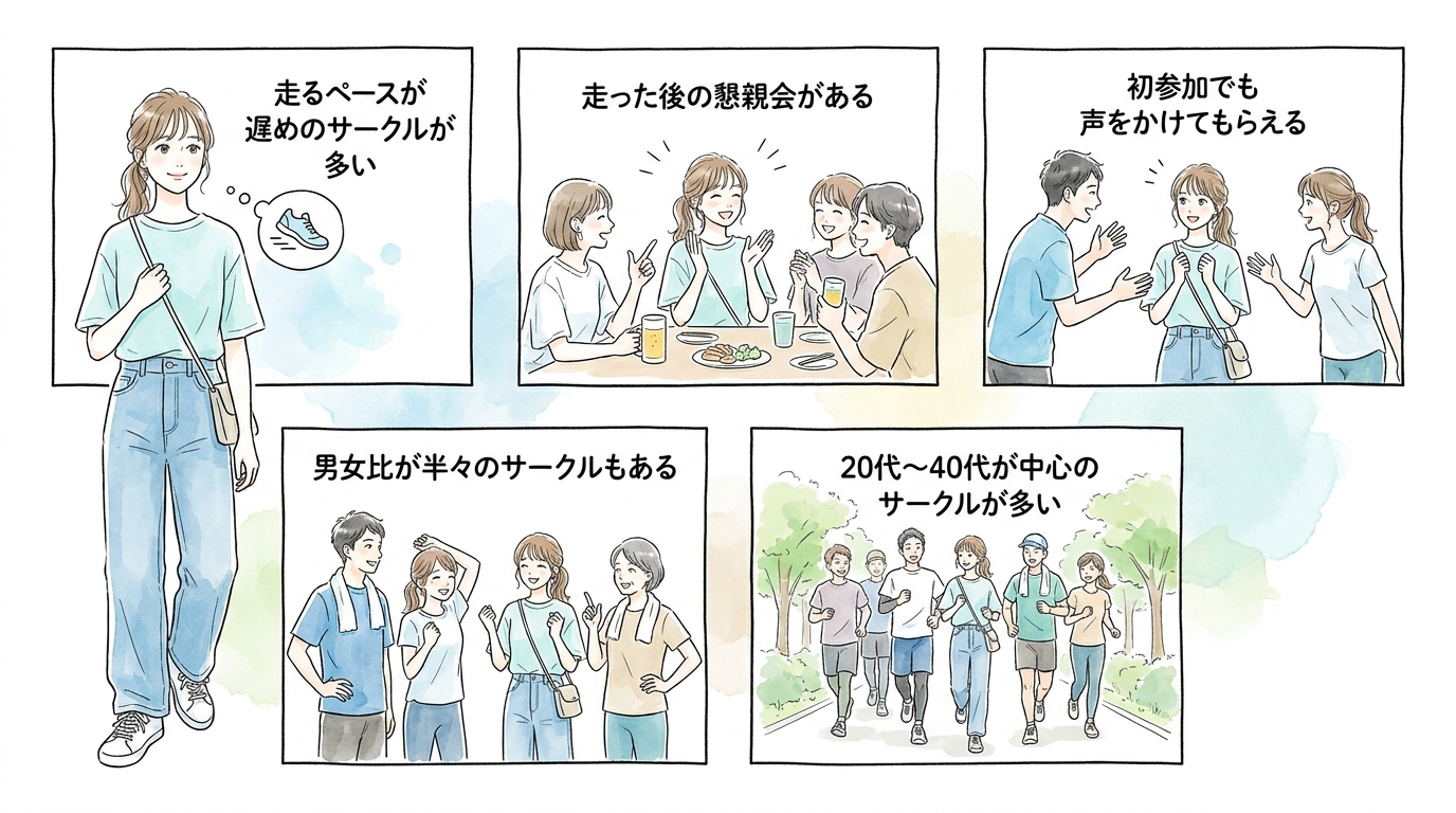 初心者歓迎のサークルなら走力差を気にせず交流できる