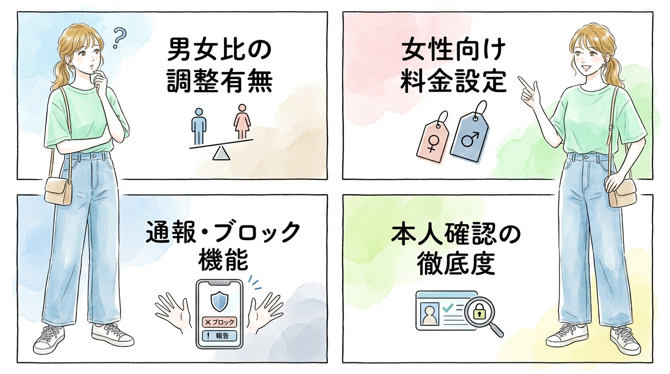 女性の立場を配慮した運営体制かどうかチェックしておく