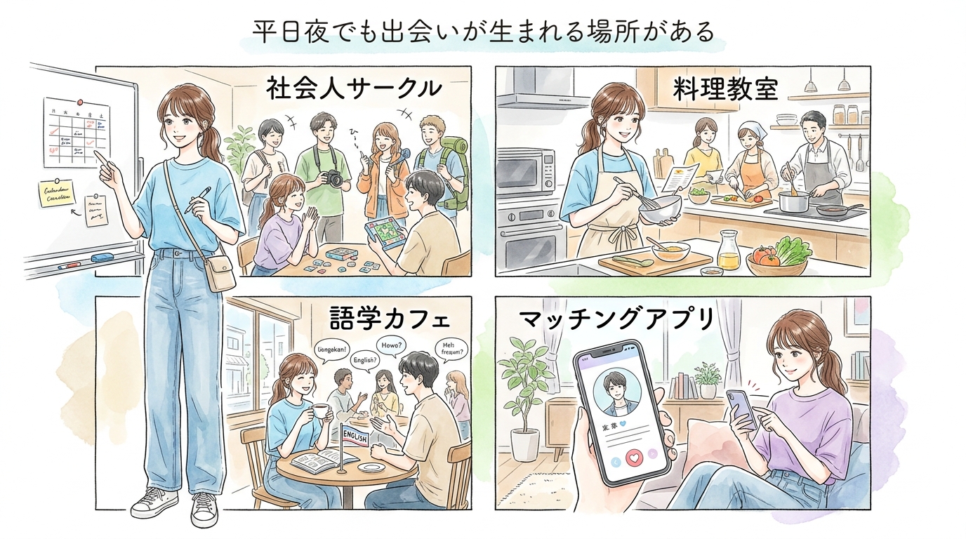 平日夜でも出会いが生まれる場所がある