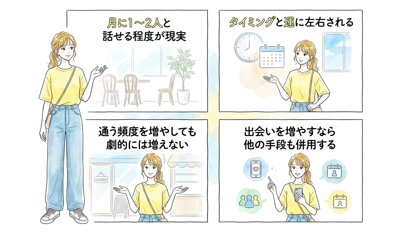 店通いだけでは月に1〜2人と話せる程度が現実