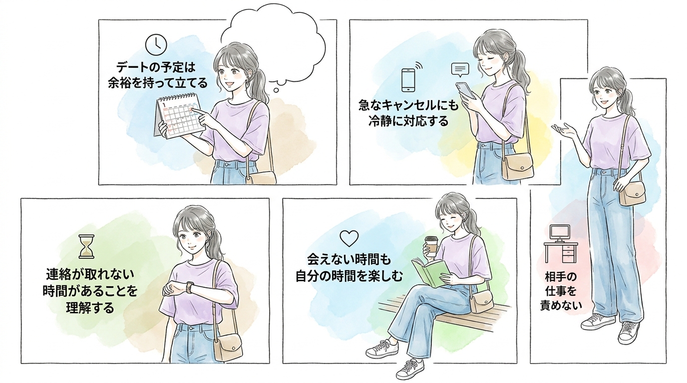 忙しい相手のスケジュールに柔軟に対応できる姿勢