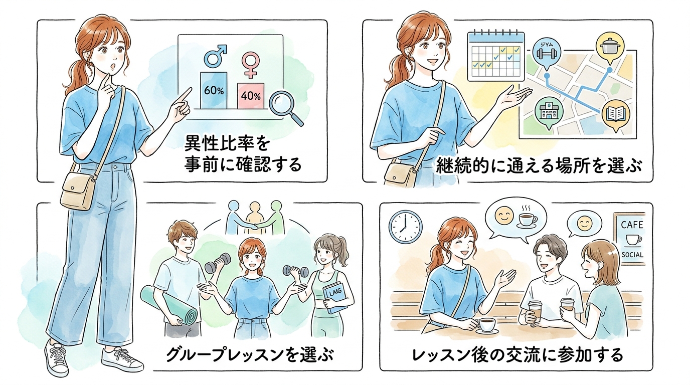料理教室・ジム・語学など異性比率が高い習い事の選び方
