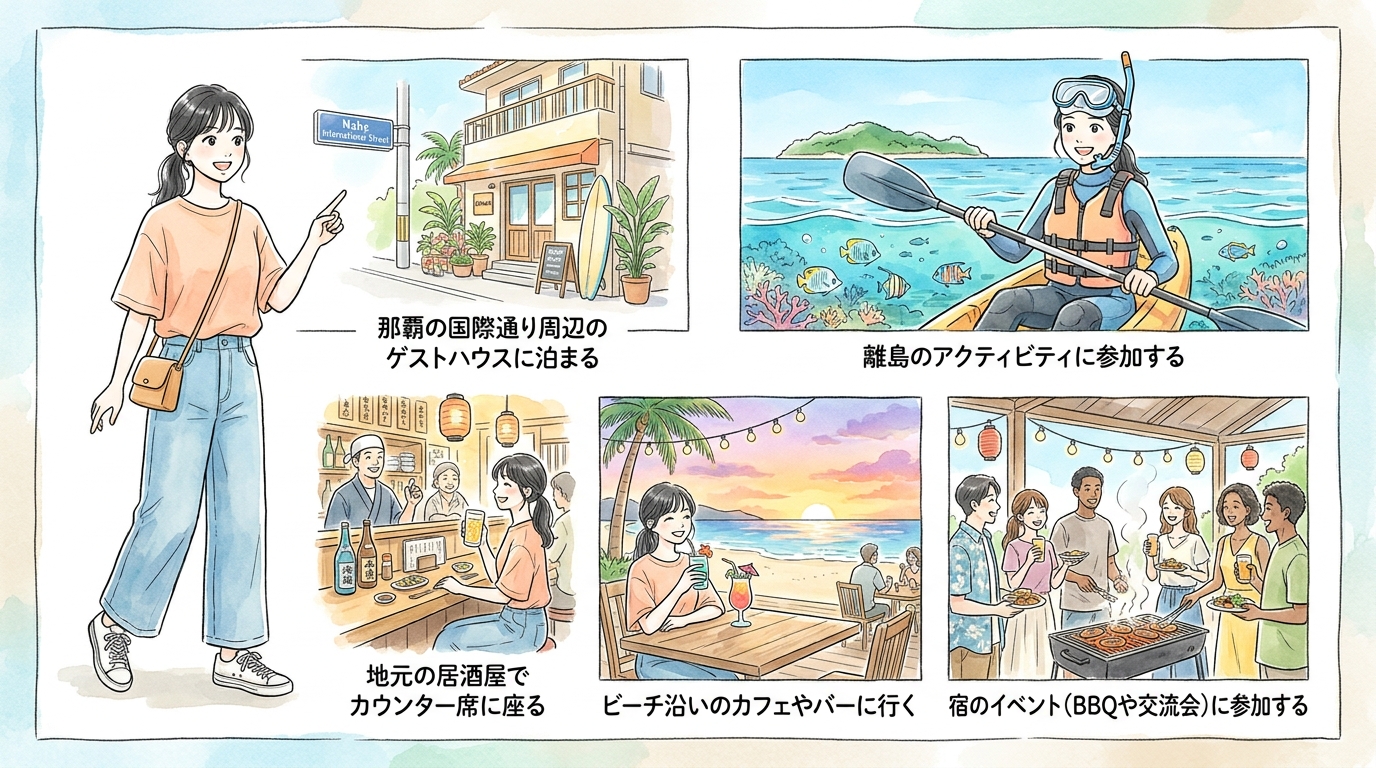 沖縄は開放的な雰囲気とゲストハウス文化が出会いを後押ししている