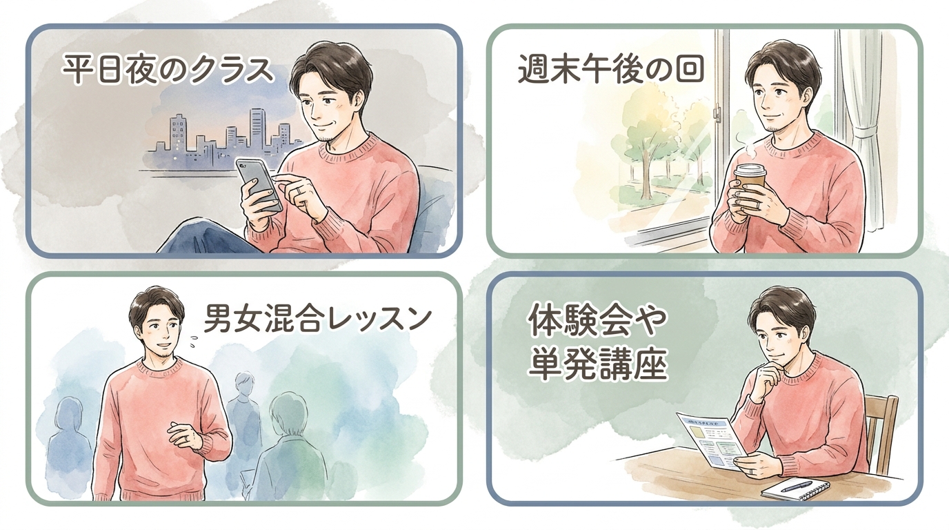 男女比と年齢層から見た料理教室の出会える度
