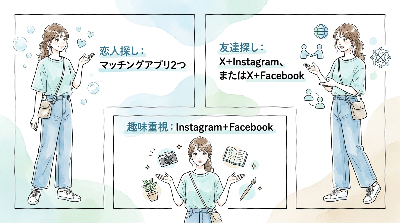 目的ごとに2〜3個を組み合わせて使うと無駄がなくなる