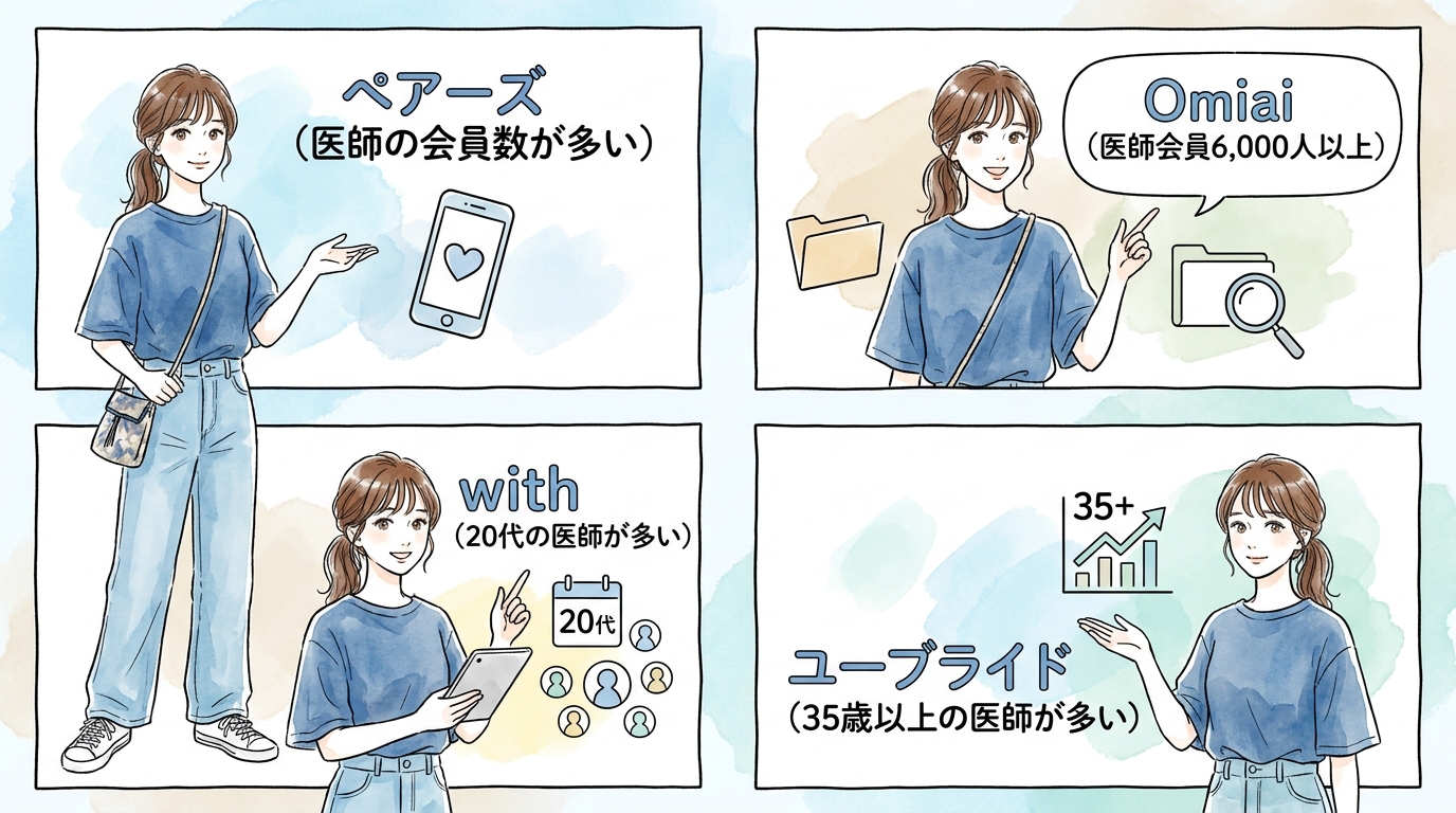 職業検索機能がある大手アプリを優先する