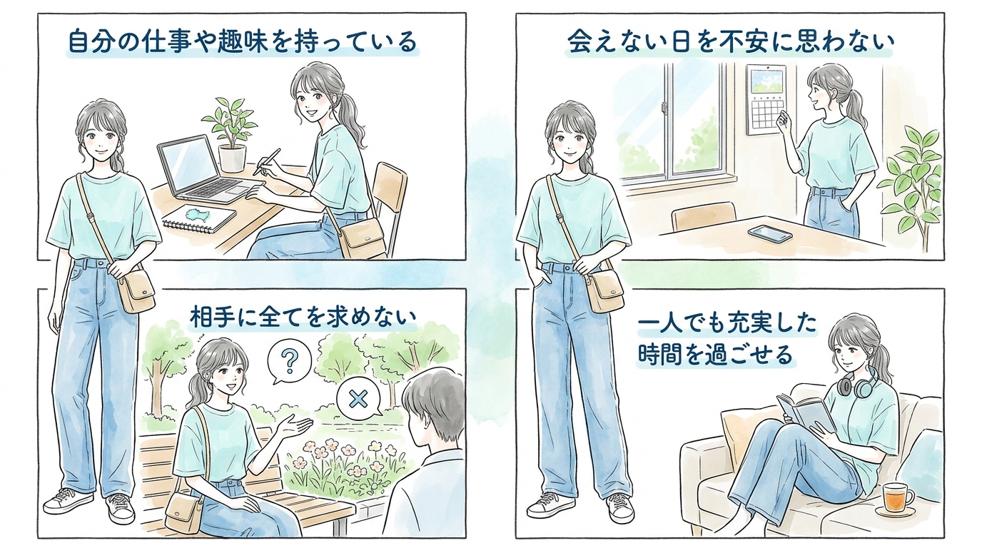 自立していて依存しない姿勢が長く続く秘訣になる