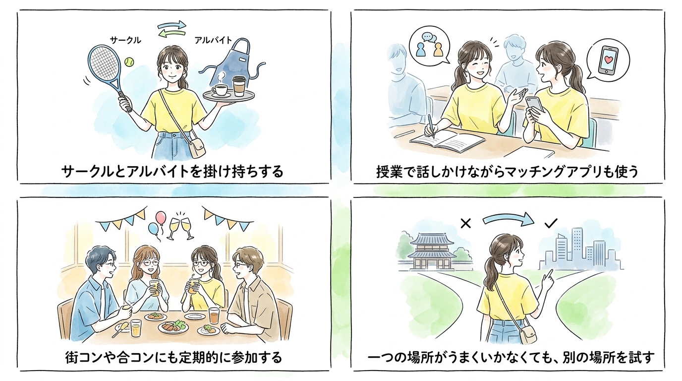 複数の場所を併用している人ほど出会いのチャンスを掴んでいる